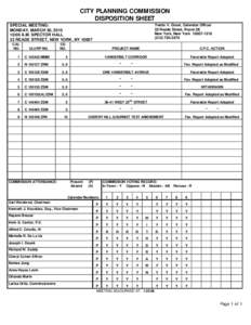 CITY PLANNING COMMISSION DISPOSITION SHEET Yvette V. Gruel, Calendar Officer 22 Reade Street, Room 2E New York, New York[removed][removed]