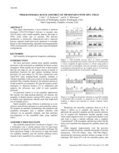 PROGRAMMABLE BATCH ASSEMBLY OF MICROPARTS WITH 100% YIELD