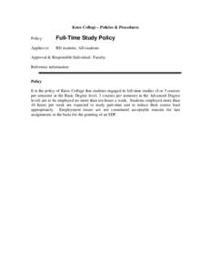 Knox College – Policies & Procedures