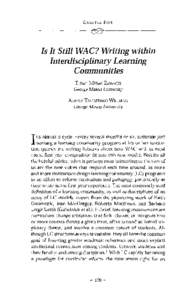 CHAPTER FIVE  Is It Still WAC? Writing within Interdisciplinary Learning