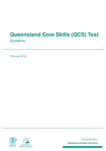 Queensland Core Skills (QCS) Test Guideline February 2014  Revision history