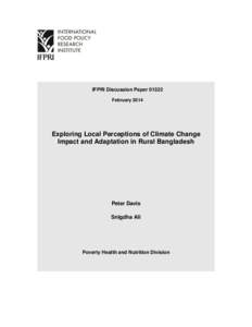 Exploring Local Perceptions of Climate Change Impact and Adaptation in Rural Bangladesh