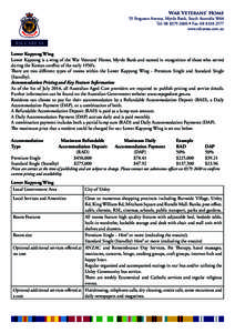 War Veterans’ Home  55 Ferguson Avenue, Myrtle Bank, South Australia 5064 Tel:  • Fax: www.rslcaresa.com.au RSL CARE SA