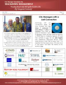 City Manager Newsletter By  TRACKDOWN MANAGEMENT 