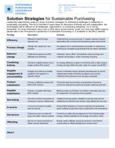 SPLC Worksheet Series Title Solution Strategies for Sustainable Purchasing NoRev.