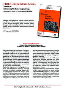 FIRE Compendium Series Volume 1: Refractory Castable Engineering Ana Paula da Luz, Mariana A.L. Braulio and Victor C. Pandolfelli