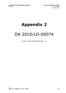 STATEMENT OF ENVIRONMENTAL EFFECTS Appendix 2 BLACK OAK MINERALS LIMITED Manuka Mine Report No