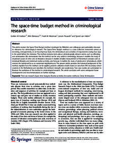 Hoeben et al. Crime Science 2014, 3:12 http://www.crimesciencejournal.com/contentSYSTEMATIC REVIEW  Open Access