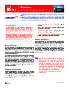 ENERGY & UTILITIES  case study Messer France Messer France Sales Administration automates