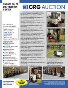 250,000 SQ. FT. DISTRIBUTION CENTER AUCTION MATERIAL HANDLING EQUIPMENT