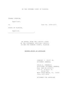 IN THE SUPREME COURT OF FLORIDA  THOMAS OVERTON, Appellant, vs.