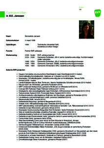 PAGINA 1/2 Curriculum Vitae ir. B.E. Janssen