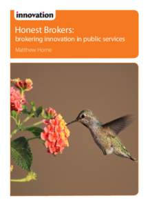 Honest Brokers:  brokering innovation in public services Matthew Horne  Introduction