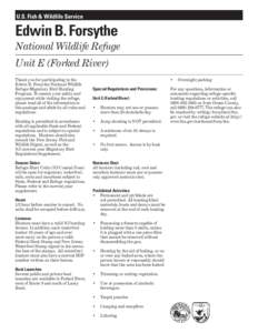 U.S. Fish & Wildlife Service  Edwin B. Forsythe National Wildlife Refuge Unit E (Forked River) Thank you for participating in the