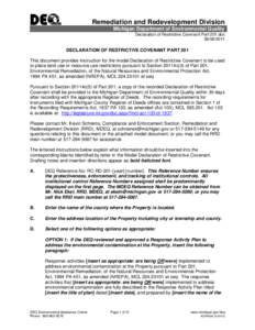 DECLARATION OF RESTRICTIVE COVENANT PART 201