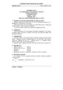 INTERNATIONAL ŒNOLOGICAL CODEX Ascorbic acid COEI-1-ASCACI: 2007  ASCORBIC ACID