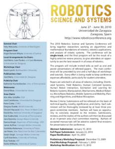 University of Zaragoza / Human–robot interaction / Yoky Matsuoka / Zaragoza / Academia / Technology / Social psychology / Year of birth missing / Robotics / Gregory Dudek