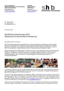 Kanton Schaffhausen Dienststelle Mittelschul- und Berufsbildung Abteilung Berufsbildung Kantonaler Gewerbeverband