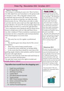 No. 1 September 2011 Peter Pig Peter PigNewsletter Newsletter 002 October