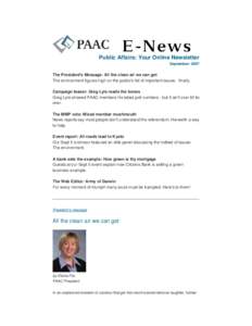 PAAC E-News, September, 2007