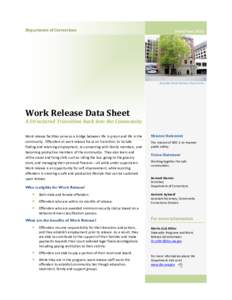 Department of Corrections  Fiscal Year 2013 Reynolds Work Release, King County