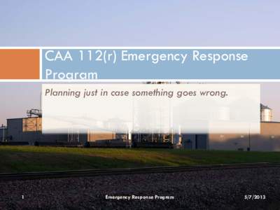 CAA 112(r) Emergency Response Program