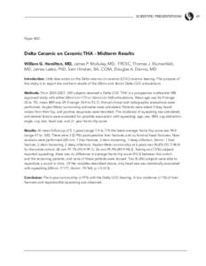 SCIENTIFIC PRESENTATIONS  Paper #20 &GNVC%GTCOKEQP%GTCOKE6*#/KFVGTO4GUWNVU 9KNNKCO)*COKNVQP/& James P. McAuley, MD, FRCSC, Thomas J. Blumenfeld,