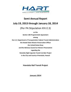 Microsoft Word - Semi-Annual Report July 2013 to January 2014_FINAL