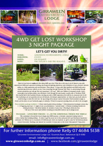 GRANITE BELT, QUEENSLAND  4WD GET LOST WORKSHOP