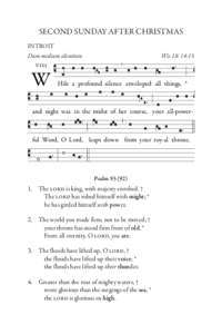 42  SECOND SUNDAY AFTER CHRISTMAS INTROIT Dum medium silentium