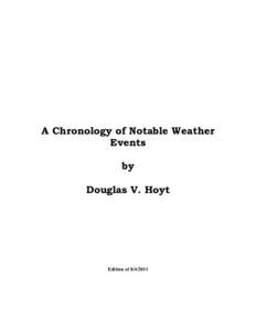 A Chronology of Notable Weather Events by Douglas V. Hoyt  Edition of[removed]