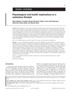 Body shape / Nutrition / Exercise / Bariatrics / Sedentary lifestyle / Physical exercise / Metabolic syndrome / Childhood obesity / Metabolic equivalent / Health / Medicine / Obesity