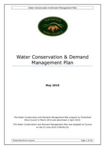 Water Conservation & Demand Management Plan  Water Conservation & Demand Management Plan  May 2010