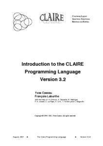 Functional languages / Subroutines / Claire / Printf format string / Namespace / Type system / Modula-3 / Perl module / Main function / Software engineering / Computing / Computer programming