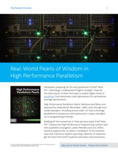 The Parallel Universe  1 Real-World Pearls of Wisdom in High Performance Parallelism