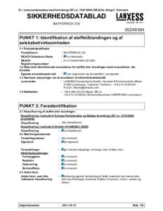 Er i overensstemmelse med forordning (EF) nrREACH), Bilag II - Danmark  SIKKERHEDSDATABLAD BAYFERROX