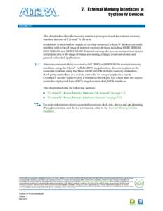 Cyclone III Device Handbook Volume 1. Chapter 9. External Memory Interfaces in Cyclone III Devices