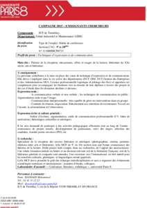 Fiche de poste-U6000MCF0715-IUT DE TREMBLAY-GENIE INDUSTRIEL ET MAINTENANCE-Modifiée par DOUMET