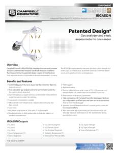 COMPONENT  IRGASON Integrated Open-Path CO2 /H2O Gas Analyzer and 3D Sonic Anemometer  Patented Designa
