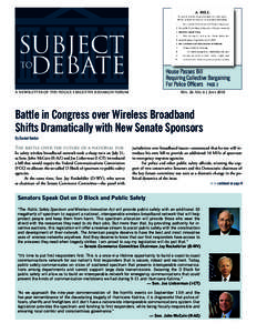 House Passes Bill Requiring Collective Bargaining For Police Officers PAGE 3 A NEWSLETTER OF THE POLICE EXECUTIVE RESEARCH FORUM  Vol. 24, No. 6 | July 2010