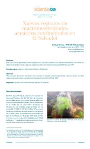 Boletín científico del ICTI-UFG Año V / n.° Nuevos registros de macroinvertebrados acuáticos continentales en