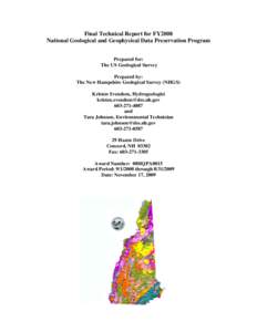 Final Technical Report for FY2008-2009 New Hampshire Geological Data Inventory
