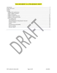 THIS DOCUMENT IS A PRELIMINARY DRAFT Introduction .................................................................................................................................................. 2 Scope and Process....