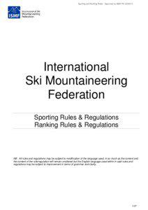 Sporting and Ranking Rules - Approved by ISMF PA[removed]International