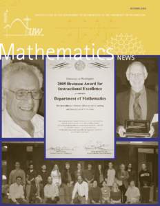 Autumn 2005 newsletter of the Department of Mathematics at the University of Washington Mathematics  