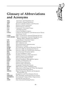 Glossary of Abbreviations and Acronyms ADA ADR ATF BJA