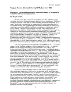 Project 2:  Genotoxic Mechanisms of Arsenic in Mammalian Cells