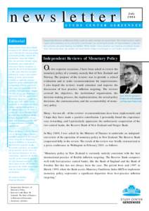 newsletter S T U D Y Editorial Central banks have increasingly recognized the merits of transparency both for the communication