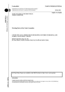 Unclassified  TAD/TC/WPFINAL Organisation de Coopération et de Développement Économiques Organisation for Economic Co-operation and Development