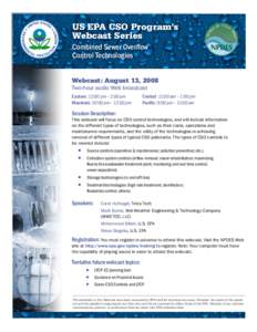 CSO Webcast: Combined Sewer Overflow Control Technologies